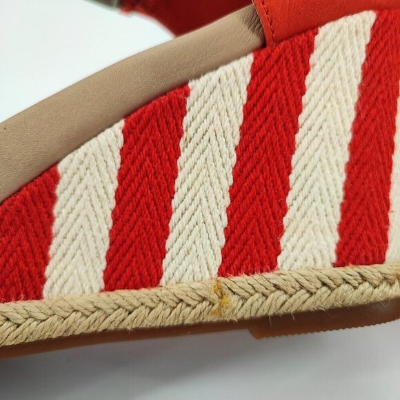UGG Woman’s Wedge Red Leather Strappy Espadrille Comfort Sandals Size 9 - Picture 9 of 13